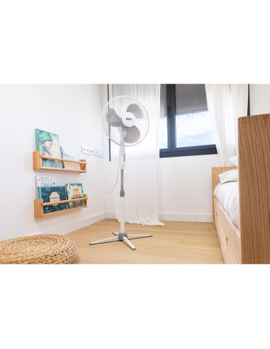 Ventilador de pie blanco 45W altura...