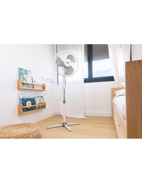 Ventilador de pie blanco 45W altura regulable EDM