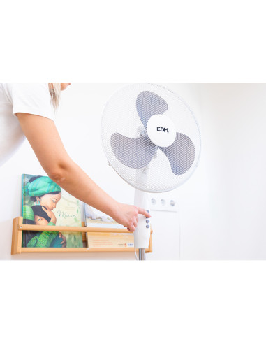 Ventilador de pie blanco 45W altura...