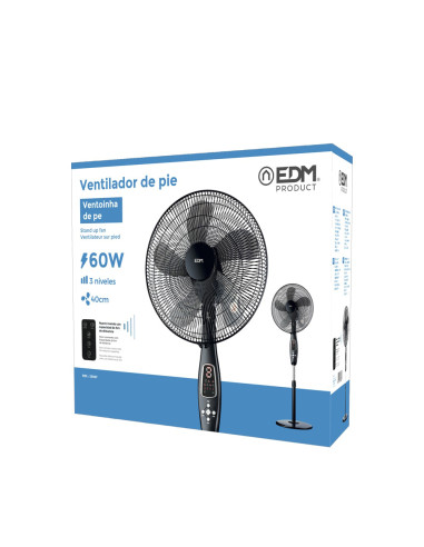 Ventilador de pie negro 45W con mando... Ventilador de pie negro 45W con mando...