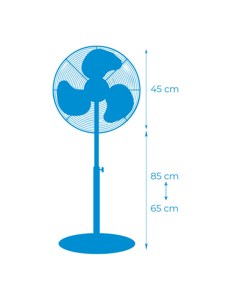 Ventilador de pie negro 45W altura regulable EDM
