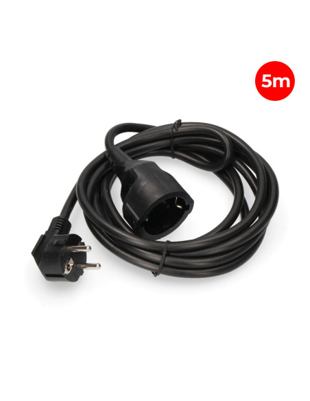 Prolongador 5mtrs con una toma 3x1.5mm negro EDM