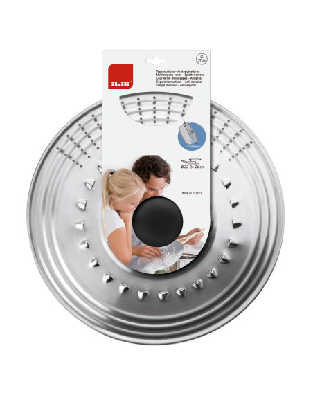 Tapa multiusos acero Ø26-28-30cms inox. Ibili