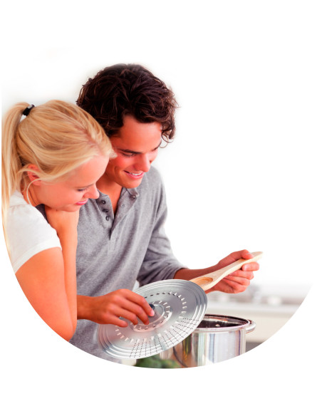 Tapa multiusos acero Ø26-28-30cms inox. Ibili