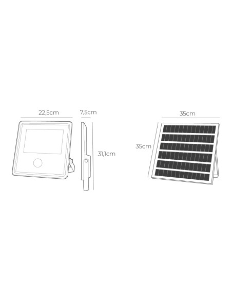 Foco proyector led 300W con panel solar EDM