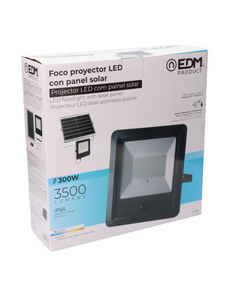 Foco proyector led 300W con panel solar EDM