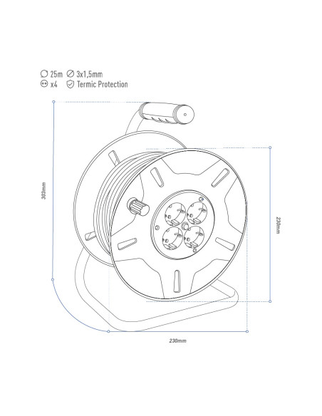 Enrrollacables profesional 15mts. EDM