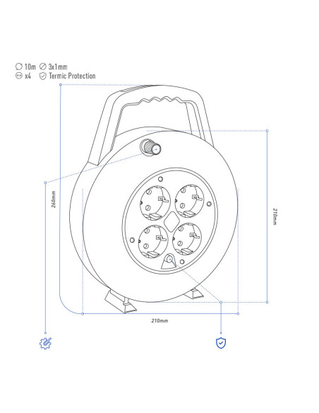 Enrrollacables domestico 10mts. EDM