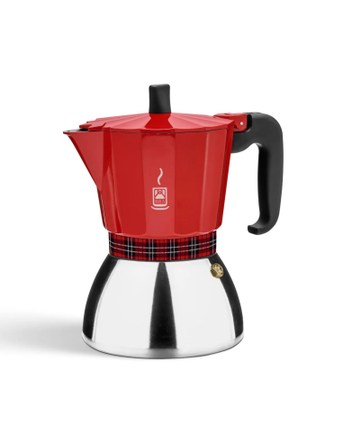 Cafetera italiana roja 6 tazas modelo...