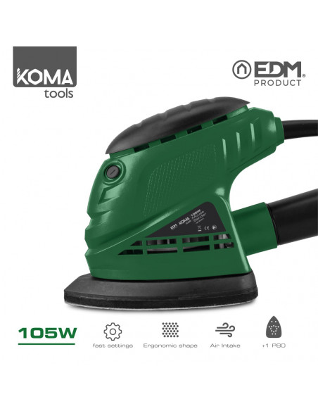 Lijadora tipo mouse 105w 14,1x14,5cm koma tools Lijadora tipo mouse 105w 14,1x14,5cm koma tools