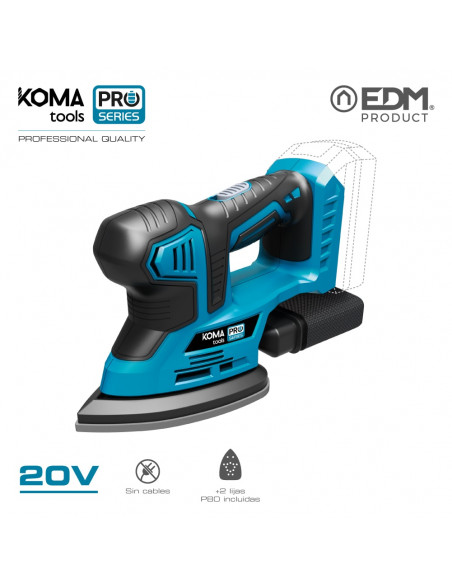 Lijadora tipo mouse 20v (sin bateria y cargador) 20,4x15,5cm koma tools pro series battery Lijadora tipo mouse 20v (sin bateria y cargador) 20,4x15,5cm koma tools pro series battery