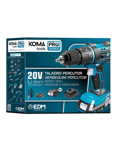 Taladro atornillador/percutor a batería 20V Pro Series Koma