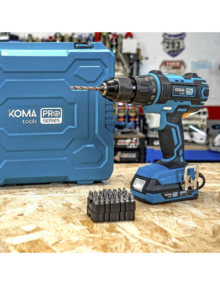 Taladro atornillador/percutor a batería 20V Pro Series Koma